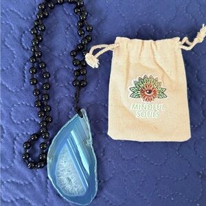 Blue Agate Pendant Necklace